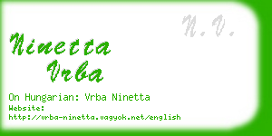 ninetta vrba business card